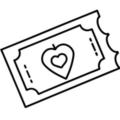 Movie Pass with Heart Outline