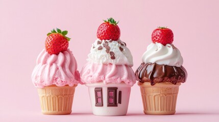 Cute miniature ice cream houses