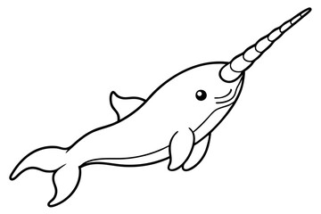 Obraz premium Elegant Narwhal Outline