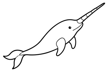 Obraz premium Elegant Narwhal Outline