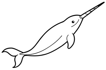 Obraz premium Elegant Narwhal Outline