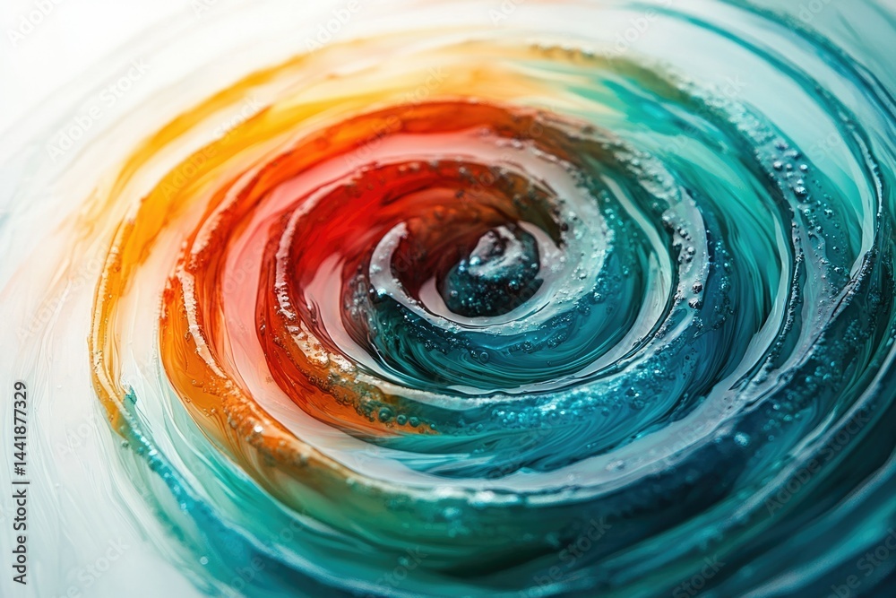 Fototapete Abstract swirling vibrant colors in a mesmerizing concentric circular pattern, creating a captivating visual effect.