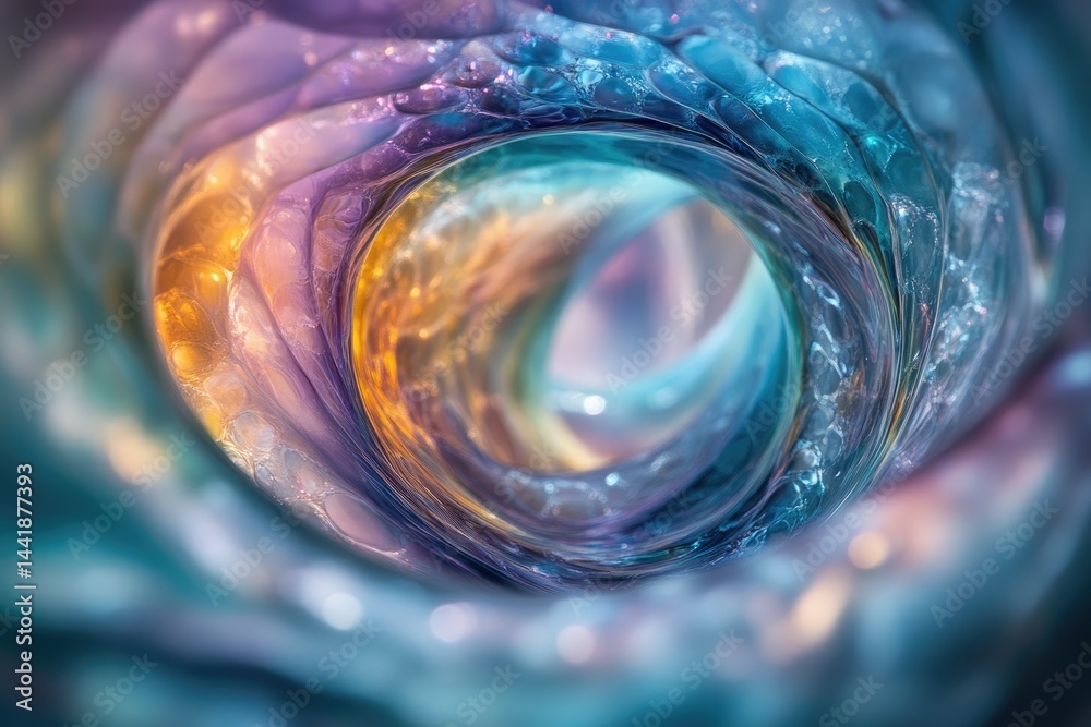 Aufkleber Abstract swirling vortex of iridescent colors, creating a mesmerizing and ethereal visual experience.
