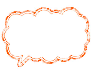 ステンドグラス風吹き出し　三角形模様　細長い雲形