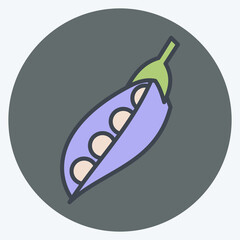 Icon Peas. related to Fruits and Vegetables symbol. color mate style. editable