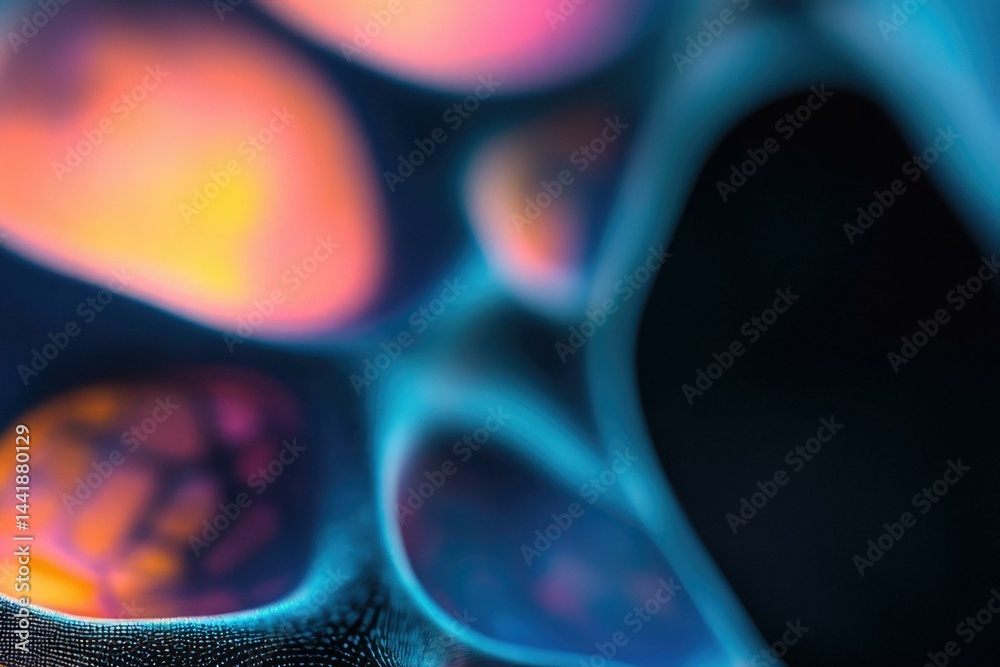 Poster abstract image with vibrant, swirling colors and blurred shapes, creating a dreamy, ethereal effect.