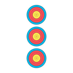 Archery target set. Shoting target set. Set of targets at white background. Concept of archery or reaching the goal in business. Vector illustration. Target icon vector. Arrow icon. Goal sign. EPS 10