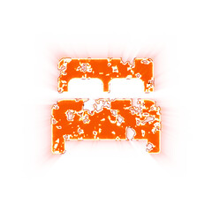 Burning icon bed on transparent background. Looks like burnt paper