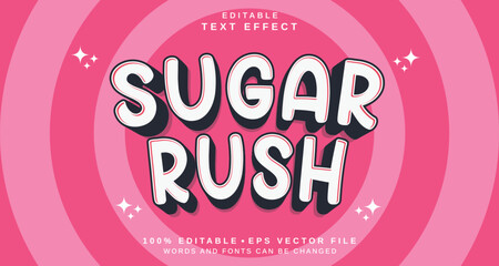 Editable text style effect - Sugar Rush text style theme.