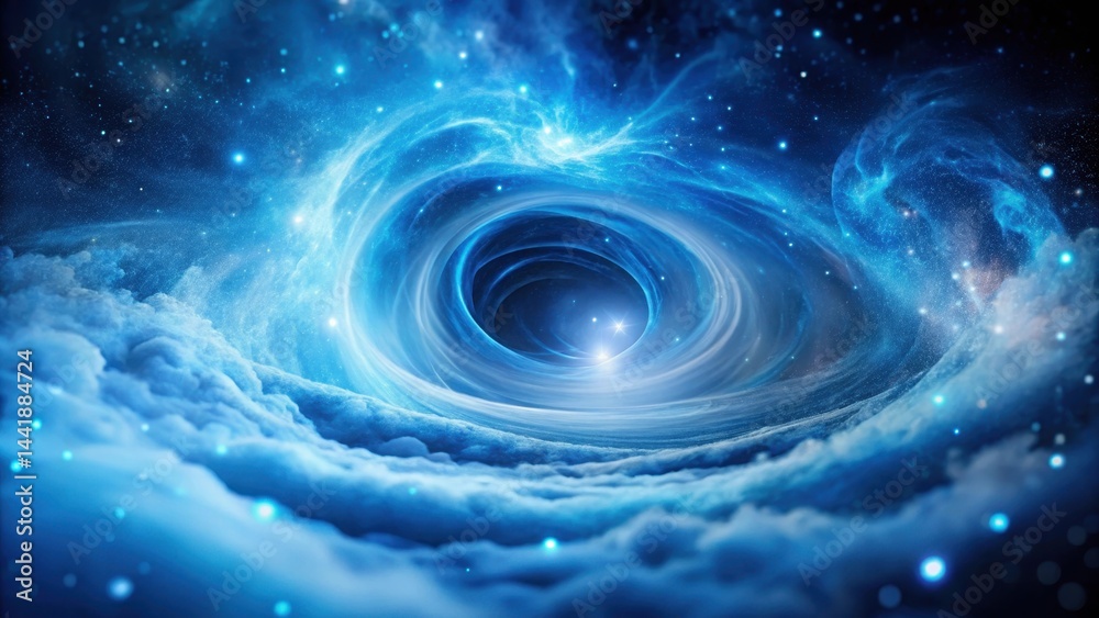 Wall mural celestial vortex a journey through the cosmic clouds and nebulae towards a distant star system