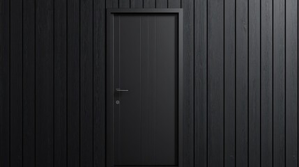 Dark wood wall with a single door
