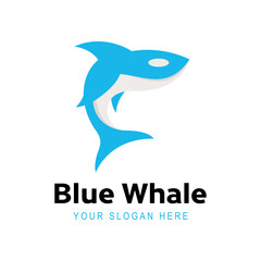 Blue Whale Ocean-Inspired Logo Design Vector Illustration