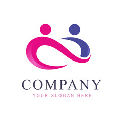 Infinity People Connection Logo Design concept vector