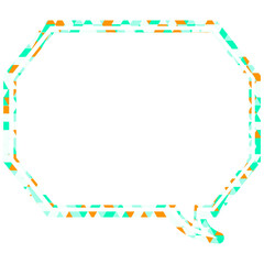 ステンドグラス風吹き出し　三角形模様　角のある八角形