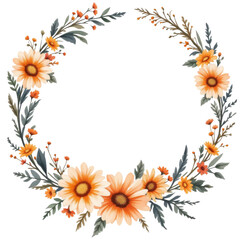 Obraz premium Spring Floral Wreath Clipart, Spring Flowers, Flower Wreaths, and Floral Graphics PNG, Spring Floral Wreath for Digital Crafting, Spring Flowers and Wreaths PNG