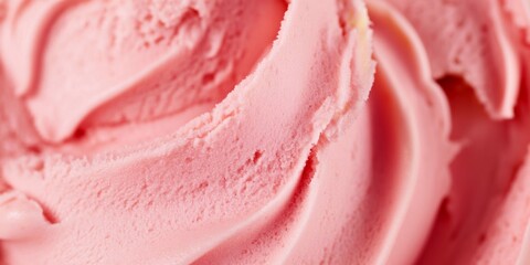 Gelato creamy italian style ice cream close up textured background strawberry flavor.AI Generative.