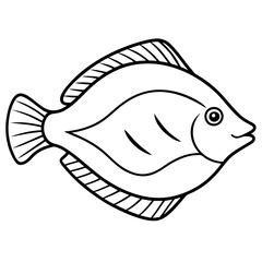 Streamlined Flounder One-Line Vector Art