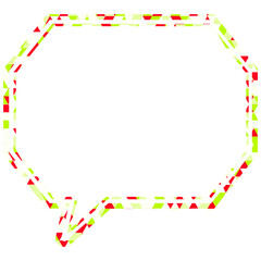 ステンドグラス風吹き出し　三角形模様　角のある八角形