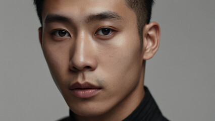 Fototapeta premium Beauty, fashion portrait of young oriental androgynous man 