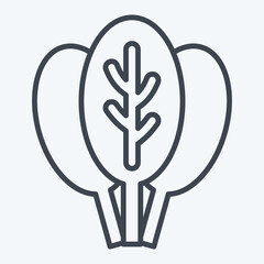 Icon Spinach. related to Fruits and Vegetables symbol. line style. editable