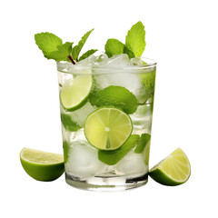 mojito cocktail isolated on white