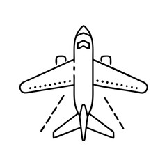 airplane for pilgrimage travel icon, airplane for pilgrimage travel line art - simple line art of airplane for pilgrimage travel, perfect for airplane for pilgrimage travel logos and icons