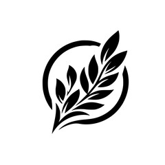 Minimalist Black and White Leaf Logo Design