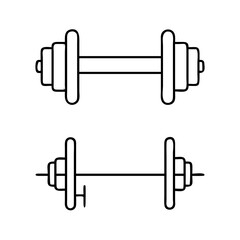barbell or dumbbell icon, barbell or dumbbell line art - simple line art of barbell or dumbbell, perfect for barbell or dumbbell logos and icons