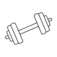 Obraz premium barbell or dumbbell icon, barbell or dumbbell line art - simple line art of barbell or dumbbell, perfect for barbell or dumbbell logos and icons