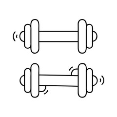 barbell or dumbbell icon, barbell or dumbbell line art - simple line art of barbell or dumbbell, perfect for barbell or dumbbell logos and icons