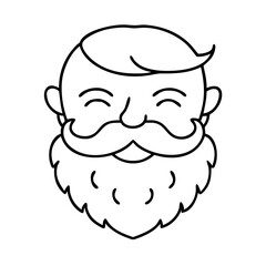beard icon, beard line art - simple line art of beard, perfect for beard logos and icons