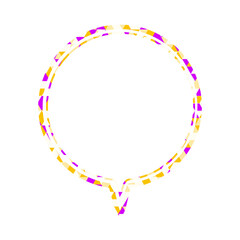 ステンドグラス風吹き出し　三角形模様　丸形の下向き