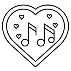 Musical love playlist icon line art vector