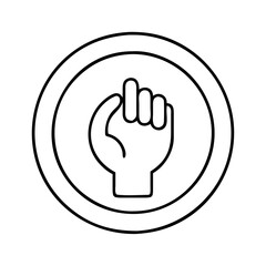 black power symbol icon, black power symbol line art - simple line art of black power symbol, perfect for black power symbol logos and icons