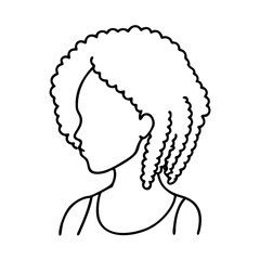 black woman with natural hair silhouette icon