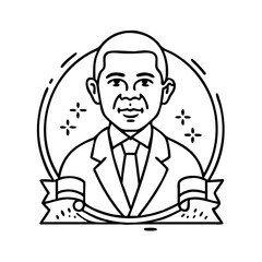 booker t washington icon, booker t washington line art - simple line art of booker t washington, perfect for booker t washington logos and icons