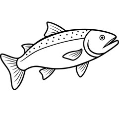 Trout Outline Vector Illustration