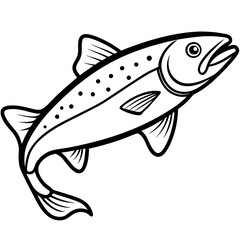 Trout Outline Vector Illustration