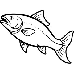 Trout Outline Vector Illustration