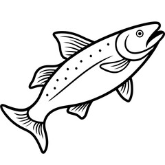 Trout Outline Vector Illustration