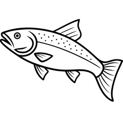 Trout Outline Vector Illustration