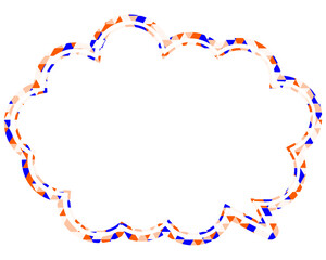 Fototapeta premium ステンドグラス風吹き出し 三角形模様 丸みのある雲形