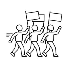 civil rights marchers icon, civil rights marchers line art - simple line art of civil rights marchers, perfect for civil rights marchers logos and icons
