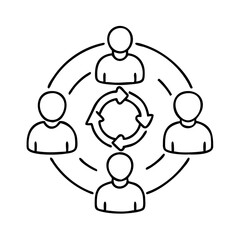 community support icon, community support line art - simple line art of community support, perfect for community support logos and icons