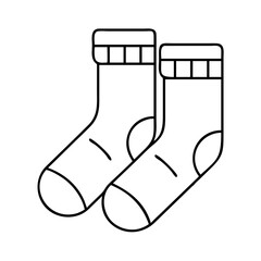 cozy pair of socks icon, cozy pair of socks line art - simple line art of cozy pair of socks, perfect for cozy pair of socks logos and icons