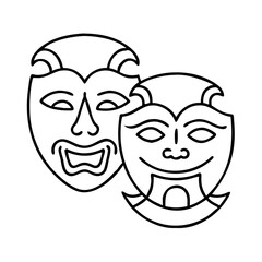 cultural masks icon, cultural masks line art - simple line art of cultural masks, perfect for cultural masks logos and icons