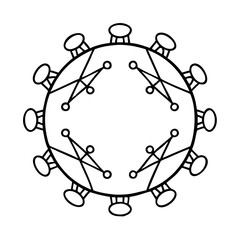 drum circle icon, drum circle line art - simple line art of drum circle, perfect for drum circle logos and icons