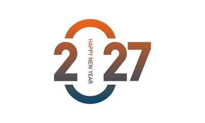 2027 new year logo. Number of year design.