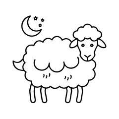 eid al adha sheep icon, eid al adha sheep line art - simple line art of eid al adha sheep, perfect for eid al adha sheep logos and icons