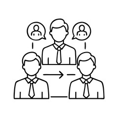 employee team icon, employee team line art - simple line art of employee team, perfect for employee team logos and icons